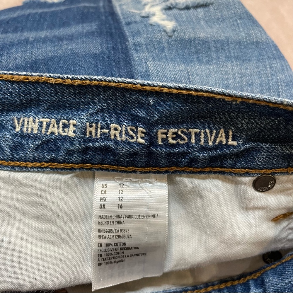 American Eagle distressed vintage hi-rise festival short size 12 - Picture 6 of 11